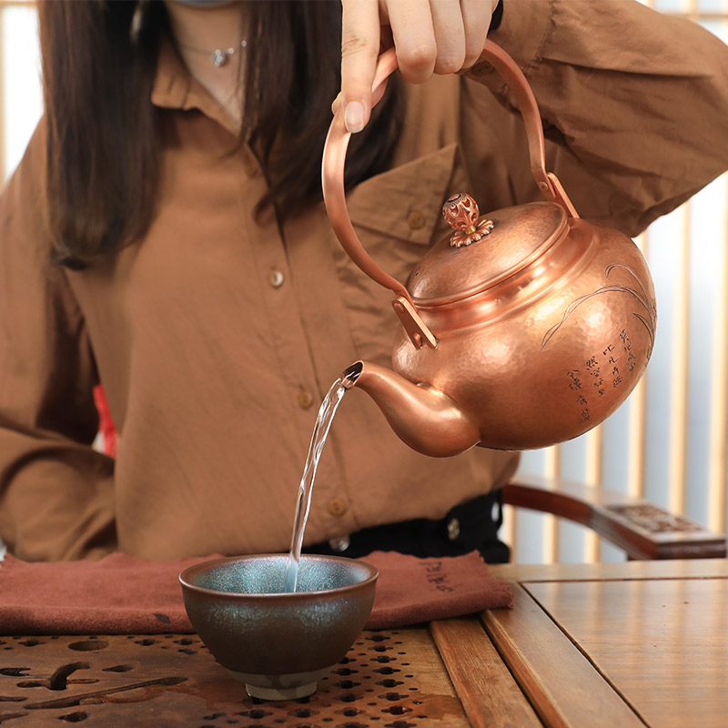 新品中艺堂铜壶纯手工孟德仁烧水煮茶壶沏茶壶茶具沏茶