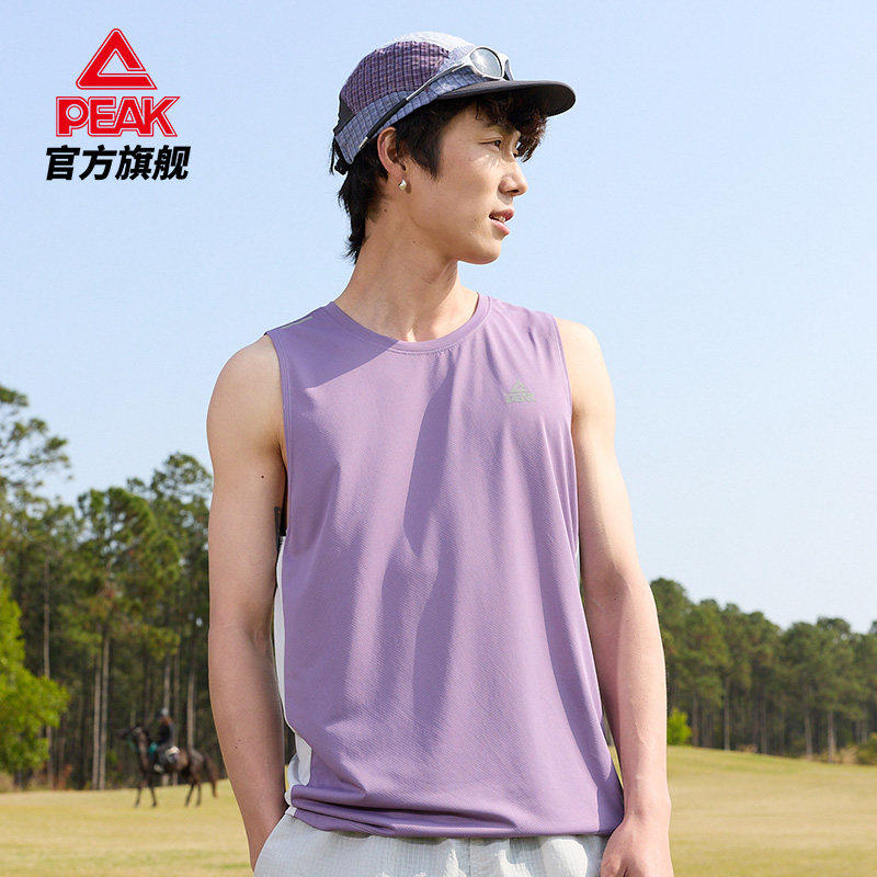 匹克运动背心男无袖速干透气跑步健身训练轻薄绿色背心官方正品