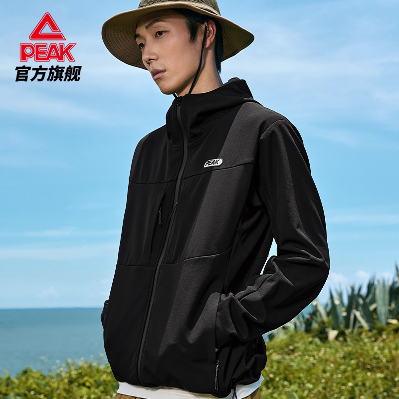 匹克驭峰甲软壳风衣 | 运动外套防水防污秋运动服连帽上衣夹克男