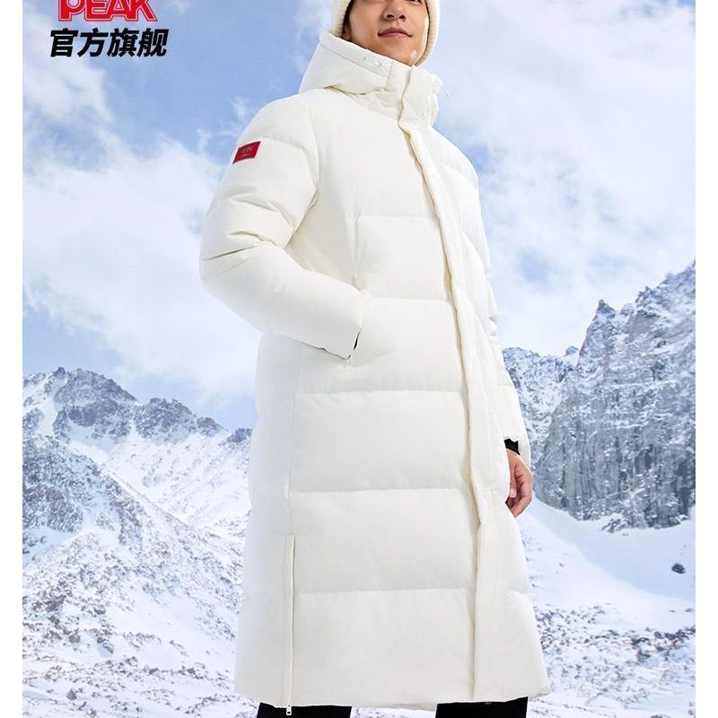 匹克菁典系列长款运动羽绒服男驭热科技驭水科技防水保暖加厚外套