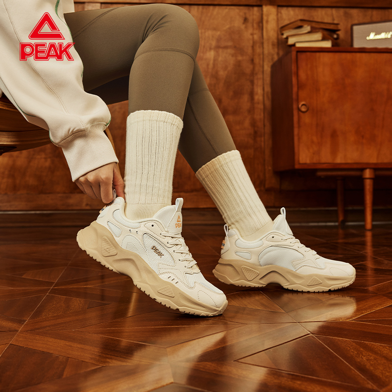 匹克休闲鞋男女厚底复古老爹鞋百搭情侣网面透气运动鞋子官方正品