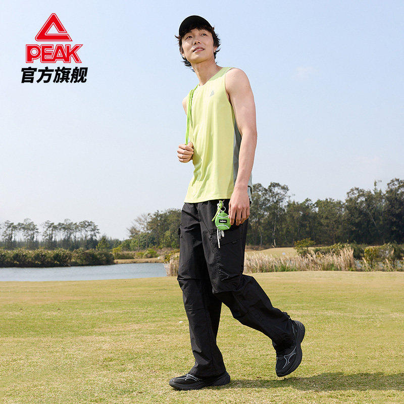 匹克运动背心男无袖速干透气跑步健身训练轻薄绿色背心官方正品