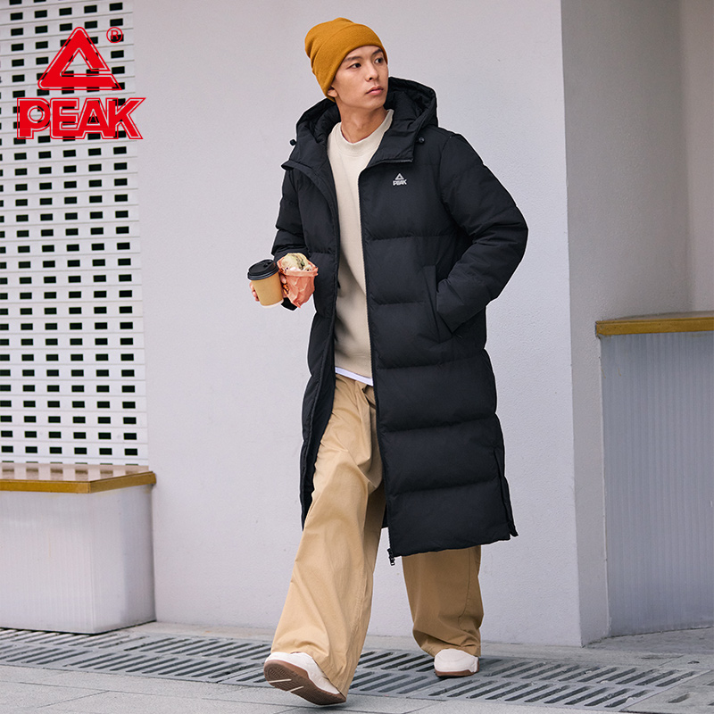 匹克驭热科技长款羽绒服三防科技男女连帽保暖加厚运动服DF544111