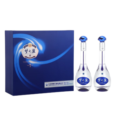 洋河梦之蓝M3礼盒45度500ml*2瓶绵柔浓香型白酒送礼新老包装随机
