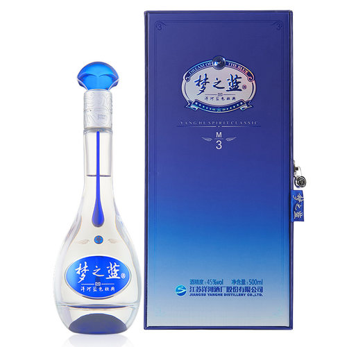 洋河梦之蓝M3绵柔浓香型45度500ml单瓶送礼白酒