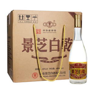 景芝老黄皮白乾49度480ml*6瓶整箱白酒老味道纯粮口粮酒节日