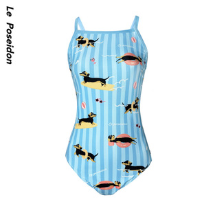 海王甜心原创可爱腊肠狗竞速运动专业开背显瘦连体游泳衣单层大码
