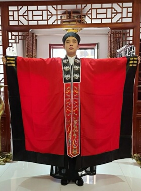 特卖红色鹤领子经衣道袍道服法衣法袍机绣法衣高功法服太极八卦衣