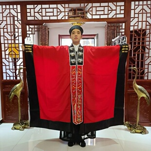 特卖红色鹤领子经衣道袍道服法衣法袍机绣法衣高功法服太极八卦衣