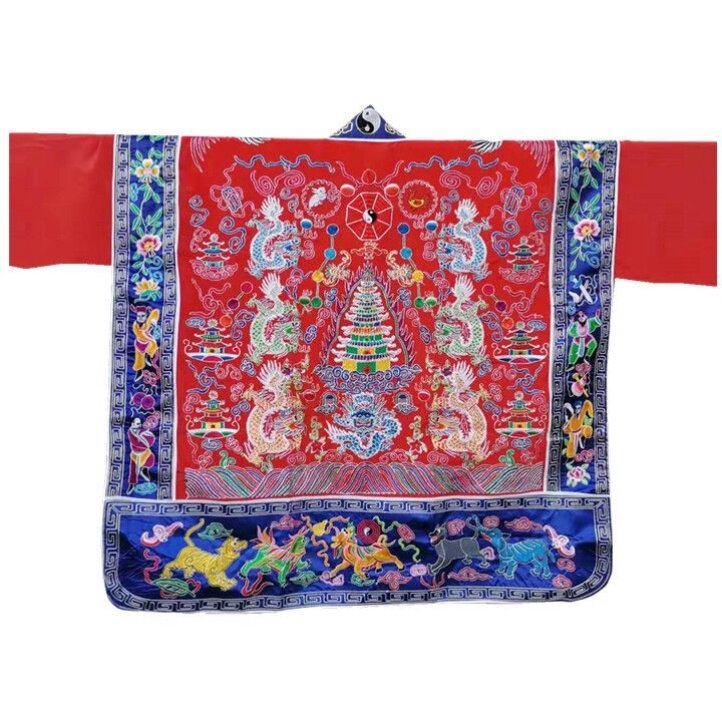 特卖双龙道袍高功道服将衣法袍降衣精品刺绣法衣道家道士服装台湾
