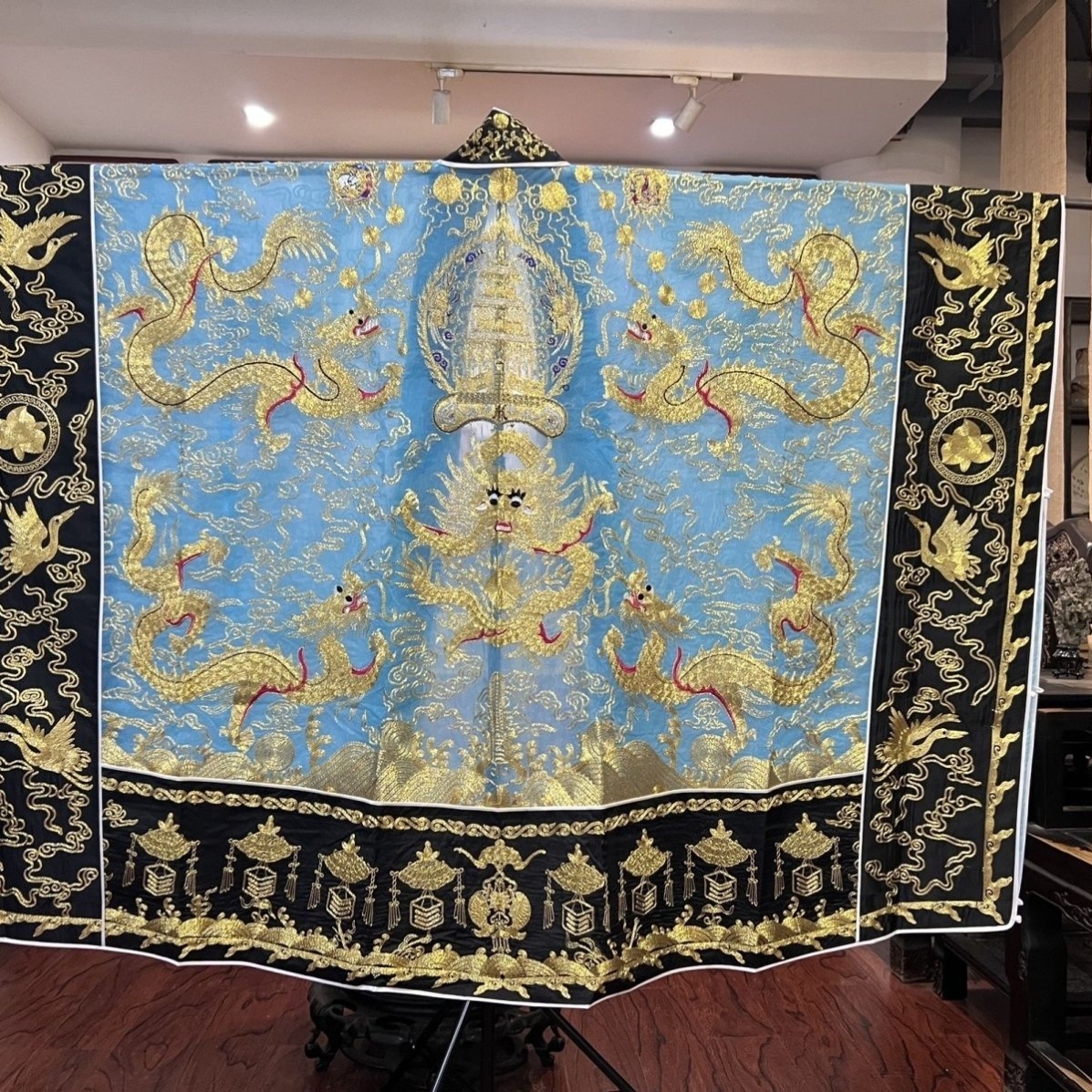 特卖道士服轻薄纱料全金仿手工紫薇琼台五龙道家高功法衣降衣道袍