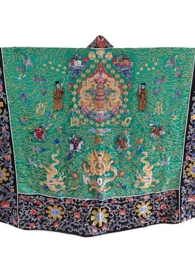 特卖绿色复原清代老法衣道家高功法衣道士服班衣霄台衣经衣道袍