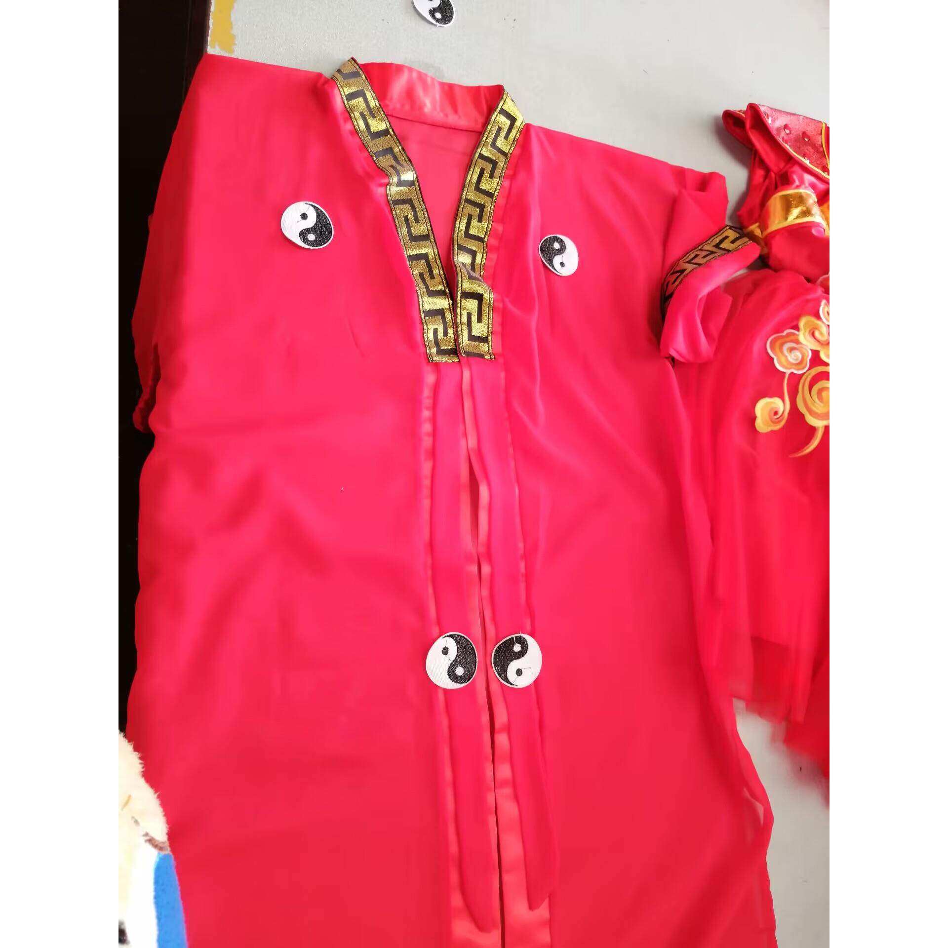 特价回字武当外袍道士服装太极服八卦衣经衣法衣包边长道袍黑色披