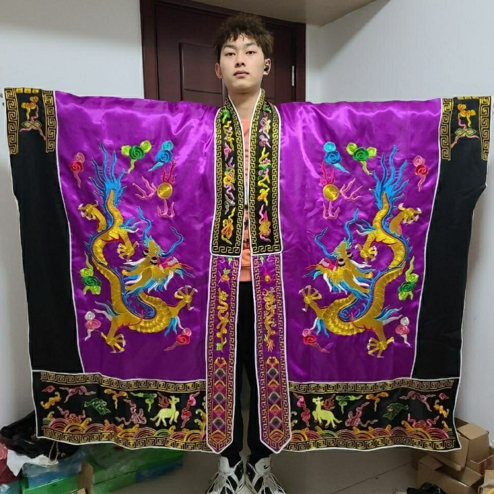 特卖薄款九龙法衣紫色高功法服道袍法袍道衣道士服装