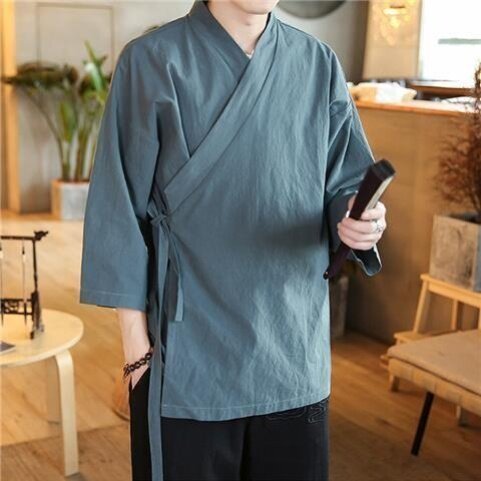 特卖斜襟禅服王也道长古装同款衣太极服