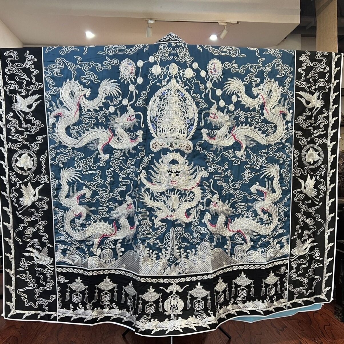特卖道士服高功服仿手工白银五龙紫薇琼台大袖法衣降衣道袍