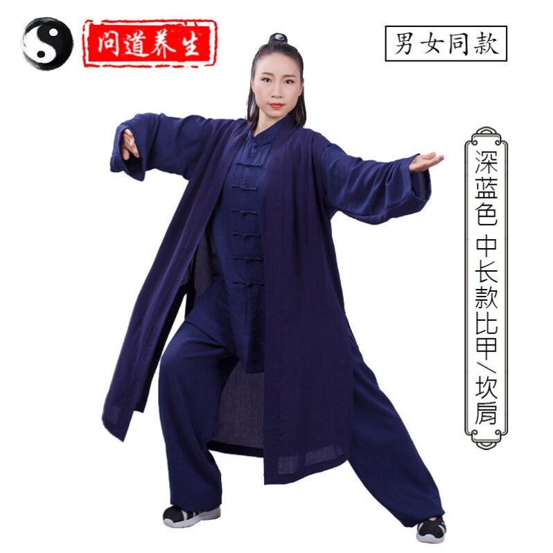 特卖武当道袍比甲麻纱坎肩垂感马甲大袖得罗披纱雪纺小袖飘逸长袍