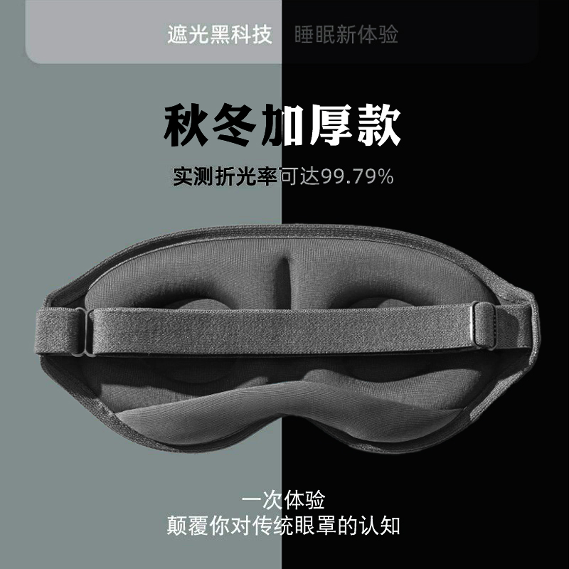 新升级款3D立体眼罩睡眠遮光冬季加厚男士女生助眠不压眼午休睡觉