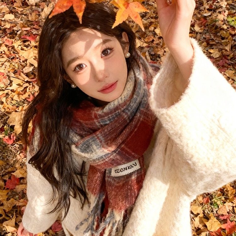 酒红色韩系渐变格子围巾女2025年秋冬新款氛围感围脖加厚保暖披肩,服饰配件/皮带/帽子/围巾,围巾/丝巾/披肩,淘宝优惠券,粉丝福利购,淘宝优惠卷