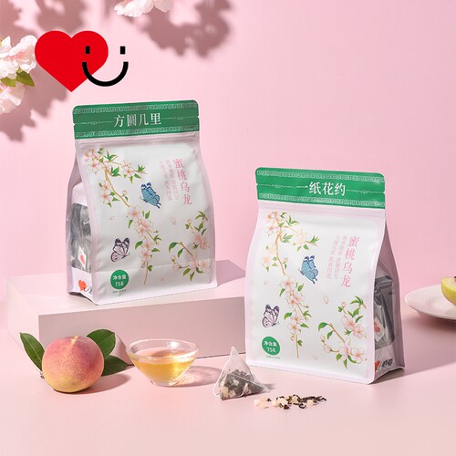 一纸花约蜜桃白桃乌龙茶包冷泡茶