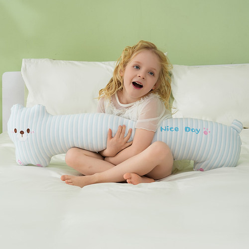 A类纯棉猫咪长条抱枕睡觉夹腿