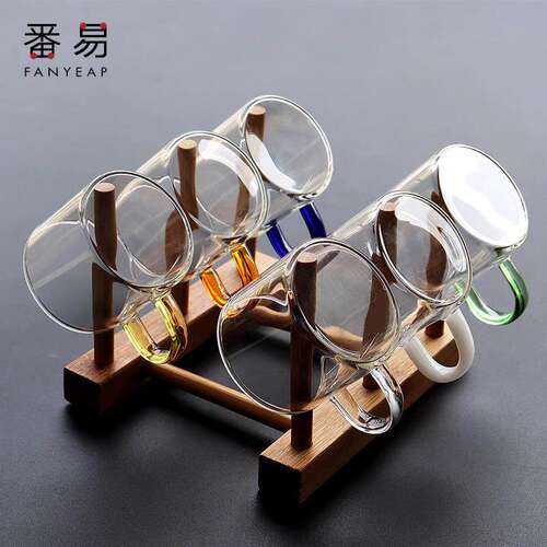 杯子/玻璃/茶/小A1zoq001-玻璃小茶杯带把耐热透明功夫茶具