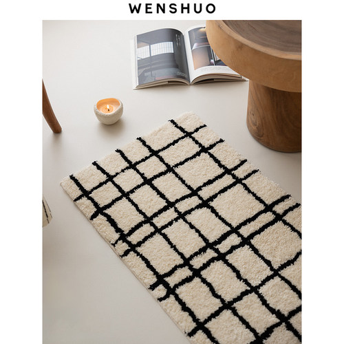 WENSHUO原创卧室条纹簇绒地毯