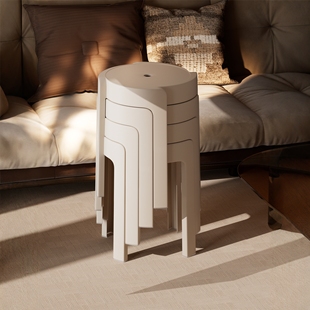 塑料凳子家用加厚结实圆凳可叠放小椅子备用高板凳简约现代旋风凳