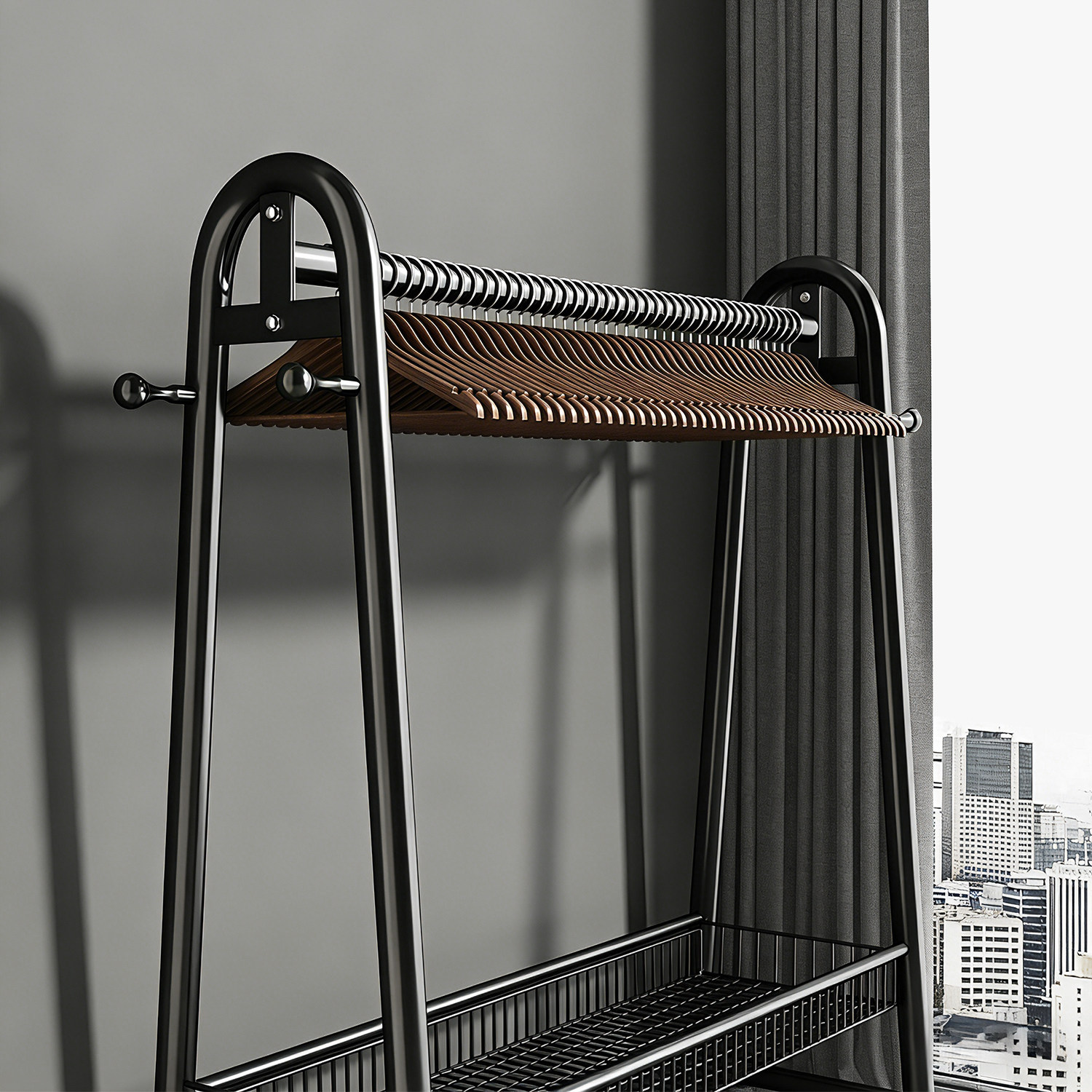 金属简约衣帽架移动式落地室内挂衣架碳钢衣架家用卧室衣服收纳架,收纳整理,置地/升降晾晒衣架,淘宝优惠券,粉丝福利购,淘宝优惠卷