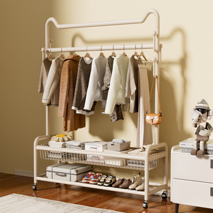 落地衣架金属衣帽架卧室挂衣架阳台家用房间收纳挂包置物晾衣神器