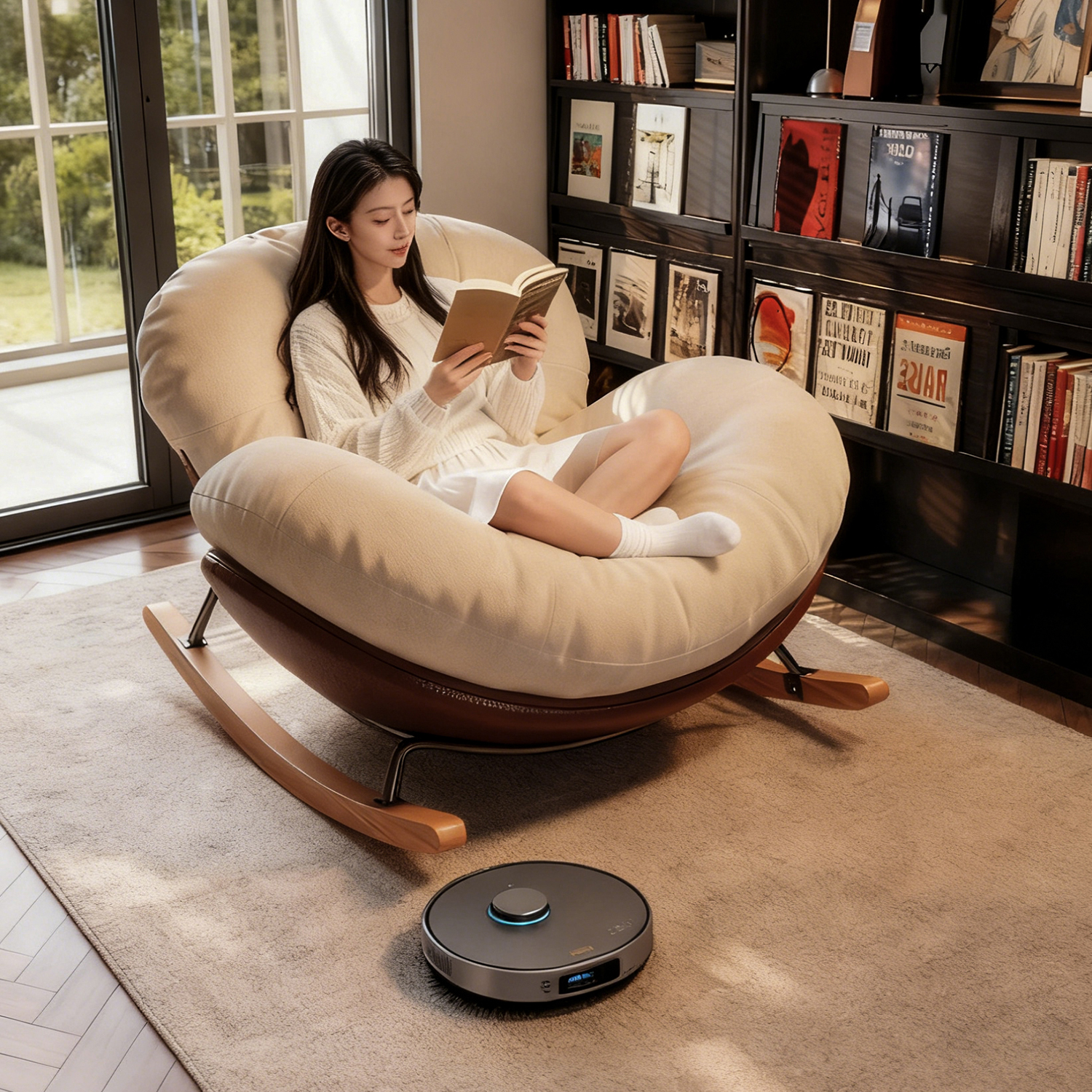 蛋壳摇摇椅懒人沙发躺椅成人可睡觉阳台家用休闲椅单人客厅懒人椅