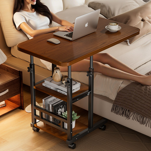 饰品床边可移动小桌子沙发升降笔记型电脑桌家用卧室床头置物拉车