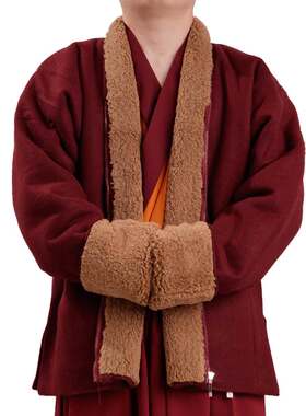 冬季加绒喇嘛僧服居士棉衣加厚呢子东波外套保暖西藏服装僧人服饰