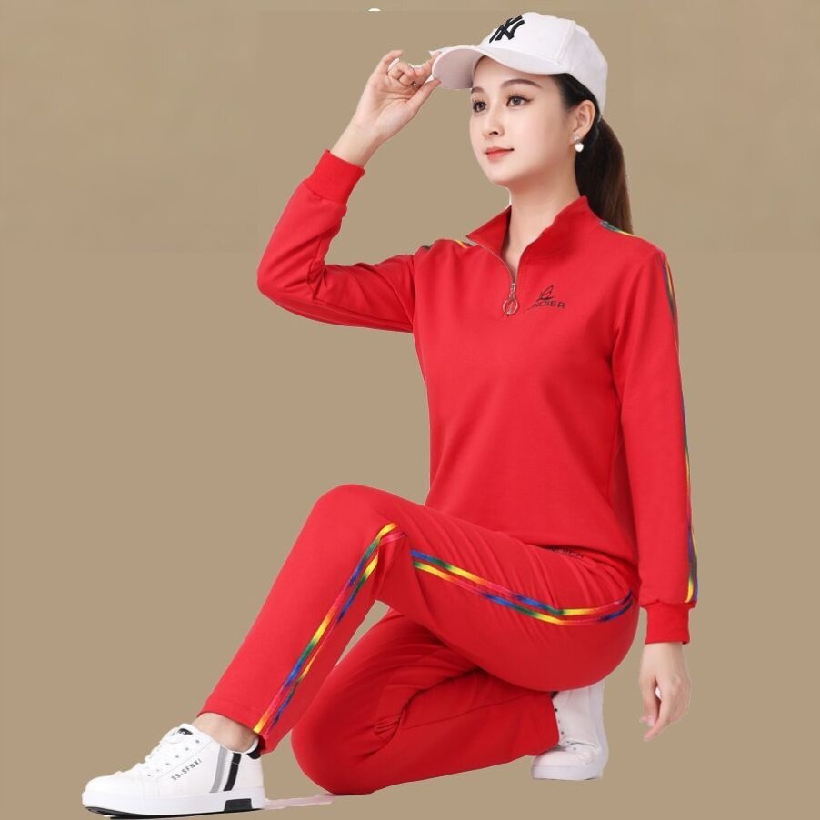 特价休闲立领运动服套装女2023新款秋冬季广场舞跳舞服团体演出两