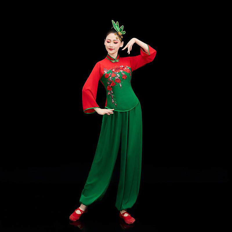 新款秧歌服演出服女2024新款广场舞服装腰鼓舞服新式东北灯笼裤舞