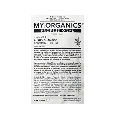 【自营】myorganics净化洗发水7ml体验装修护头皮净澈控油蓬松