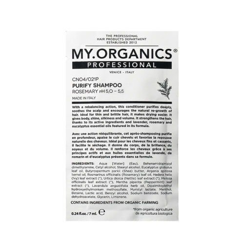 【自营】myorganics净化洗发水7ml体验装修护头皮净澈控油蓬松
