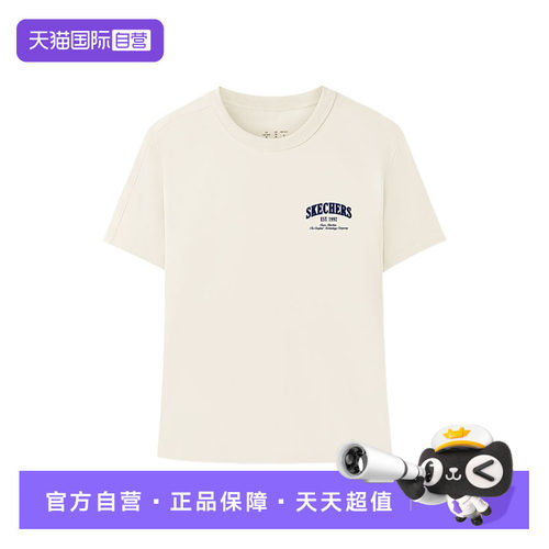 【自营】Skechers斯凯奇女运动短袖T恤休闲针织衫 L326W005/0074