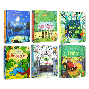 【自营】套装一 Usborne Peep Inside 偷偷看里面系列 8册合售 英文原版 儿童启蒙纸板翻翻科普绘本 边玩边学洞洞书 尤斯伯恩