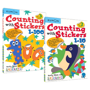 【自营】Kumon Counting With Stickers Collection 公文式教育  数字贴纸英语活动书2册 1-100 全彩插图 英文原版进口儿童图书