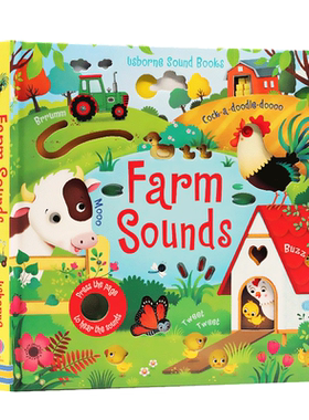 【自营】Usborne农场奇妙触摸发声书 Farm Sounds book 聆听农场的各种声音英文原版绘本 低幼儿童启蒙早教认知纸板书英语读物本