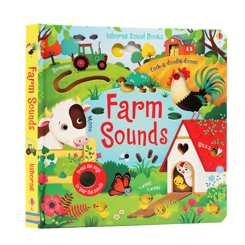 【自营】Usborne农场奇妙触摸发声书 Farm Sounds book 聆听农场的各种声音英文原版绘本 低幼儿童启蒙早教认知纸板书英语读物本