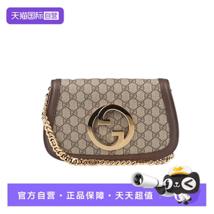 【自营】中古95新GUCCI(古驰)BLONDIE 乌木色GG SUPREME斜挎包