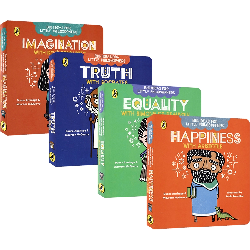 【自营】Big ideas for little philosophers imageination truth equality happiness 哲学家盒装4册 儿童英语故事绘本 英文原版