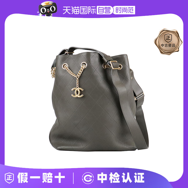 中古CHANEL香奈儿墨绿斜挎包