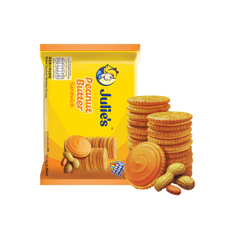 【 Self-operated 】9.9 Imported julies peanut butter chocolate cheese Sandwich cookies Soda snacks thumbnail 2