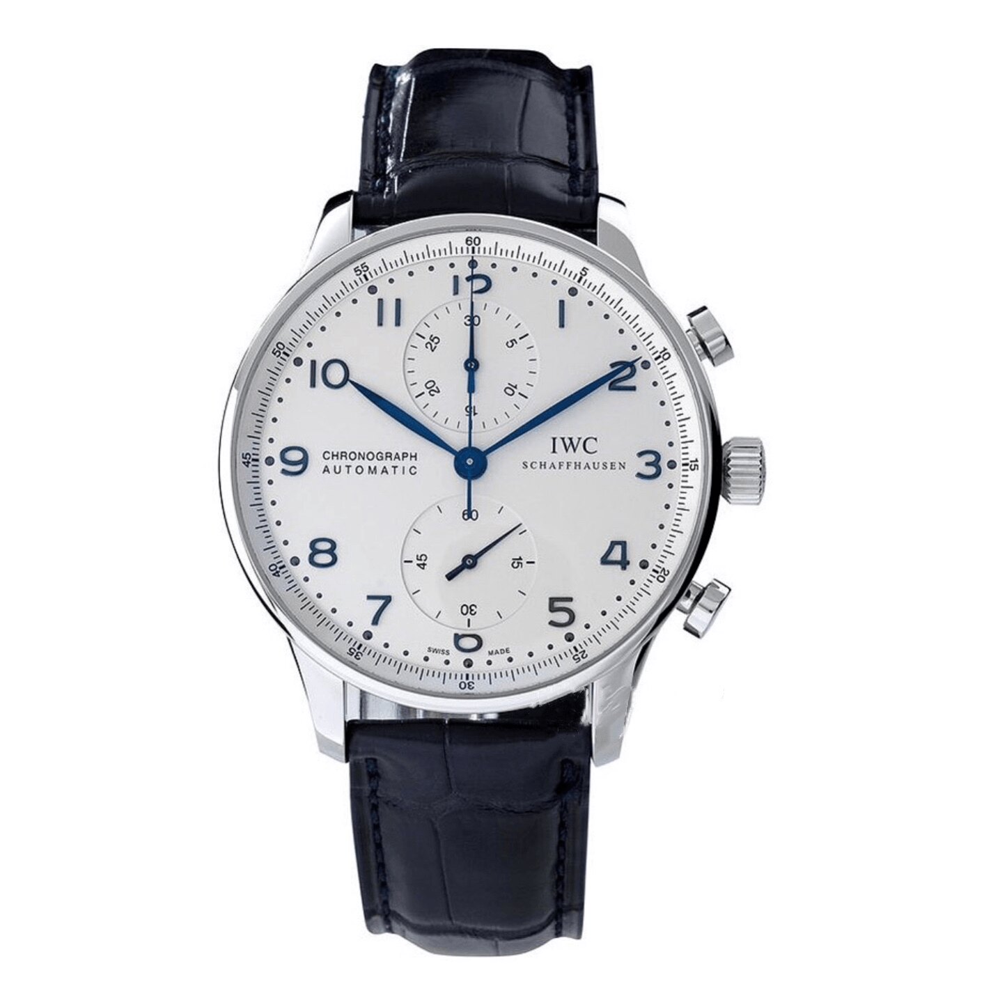 【自营】中古99新万国/葡萄牙/蓝针/计时/41mm/白盘皮带/男士
