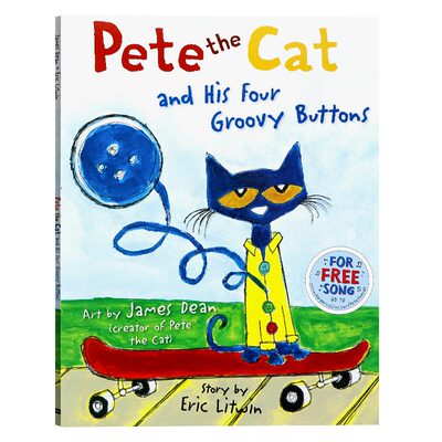 【自营】皮特猫和他的四颗时髦纽扣英文绘本Pete the Cat and his Four Groovy Buttons亲子育儿图画故事书 吴敏兰书单Eric Litwin