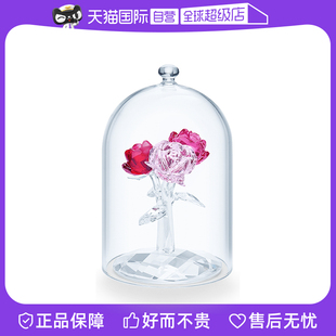 【自营】施华洛世奇Swarovski钟罩玫瑰花车摆收藏礼物送求婚女友