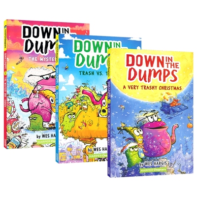 【自营】Down in the Dumps 垃圾场里的友谊故事 英文原版漫画书 1-3册 课外读物 友谊与冒险 神秘的盒子 垃圾大战卡车 圣诞节